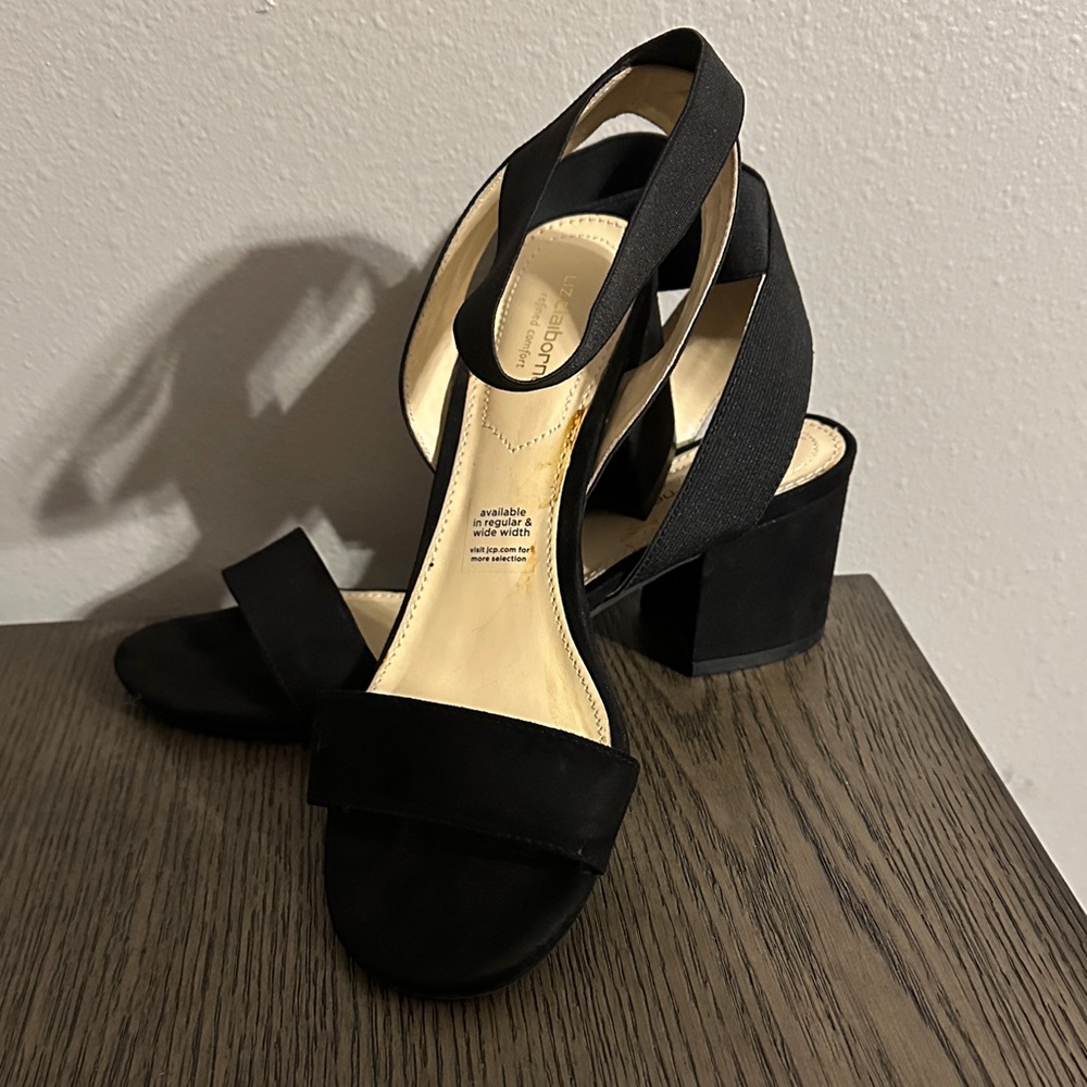 Liz Claiborne Black Block Heel Sandals